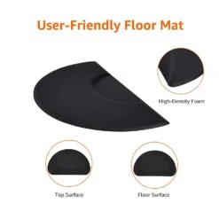 Anti-Fatigue Floor Mat | Black | Semi Circle | 7/8 In. Thick -salon wholesaler store anti fatigue floor mat black semi circle 78 in thick floor mat ssw 361478
