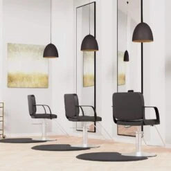 Anti-Fatigue Floor Mat | Black | Semi Circle | 7/8 In. Thick -salon wholesaler store anti fatigue floor mat black semi circle 78 in thick floor mat ssw 405523