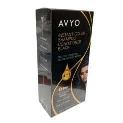 Black | Instant-Color Shampoo Conditioner | 4 In 1 | 420 ML | AVYO -salon wholesaler store black instant color shampoo conditioner 4 in 1 420 ml avyo shampoo avyo 496444