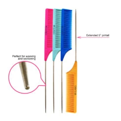 Carbon Fiber Combs | 4PK | 7014-4PK | COLORTRAK -salon wholesaler store carbon fiber combs 4pk 7014 4pk colortrak combs brushes colortrak 376912