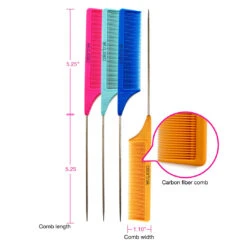 Carbon Fiber Combs | 4PK | 7014-4PK | COLORTRAK -salon wholesaler store carbon fiber combs 4pk 7014 4pk colortrak combs brushes colortrak 575701