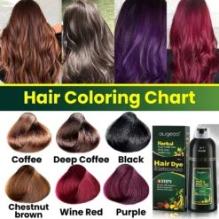 Coffee Hair Color Shampoo 3 In 1 | 500ml / 16.9 Fl Oz | Herbal Ingredients | Instant 100% Grey Hair Coverage | AUGEAS -salon wholesaler store coffee hair color shampoo 3 in 1 500ml 169 fl oz herbal ingredients instant 100 grey hair coverage augeas hair color augeas 122603