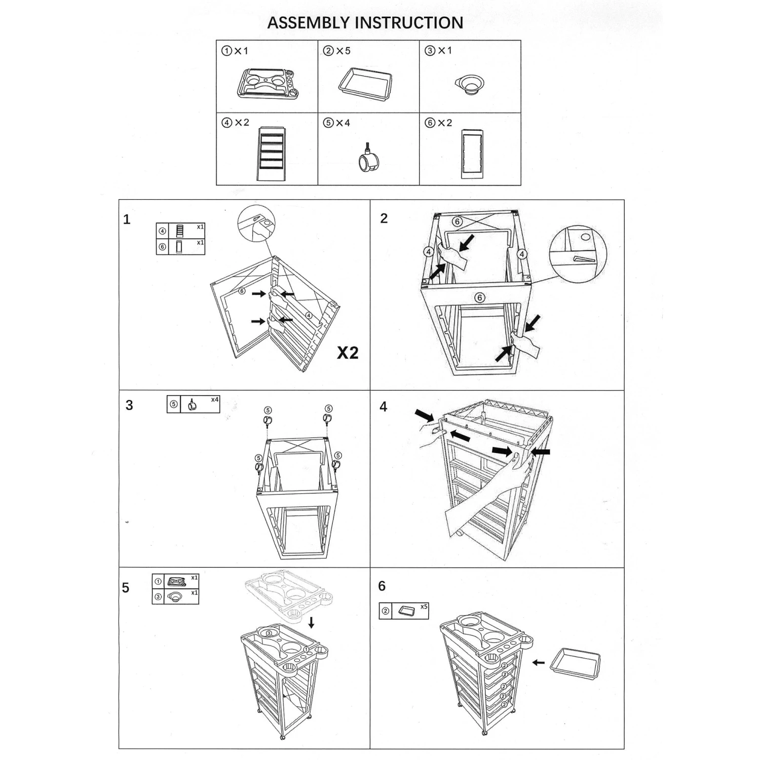 DK-38015 | Trolley Cart With 5 Drawers 7 DK-38015 | Trolley Cart With 5 Drawers - Image 7