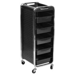 DK-38077 | Black Trolley | Multi-Function Drawers Trolley With Wheel