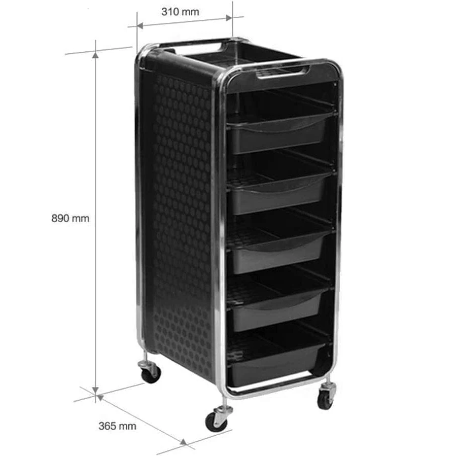 DK-38077 | Black Trolley | Multi-Function Drawers Trolley With Wheel 4 DK-38077 | Black Trolley | Multi-Function Drawers Trolley With Wheel - Image 4
