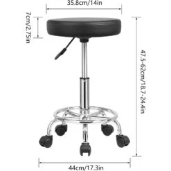 DK-98016 | Leather Round Rolling Stool With Foot Rest | Swivel Height Adjustment 13 DK-98016 | Leather Round Rolling Stool With Foot Rest | Swivel Height Adjustment -salon wholesaler store dk 98016 leather round rolling stool with foot rest swivel height adjustment stool ssw 523469