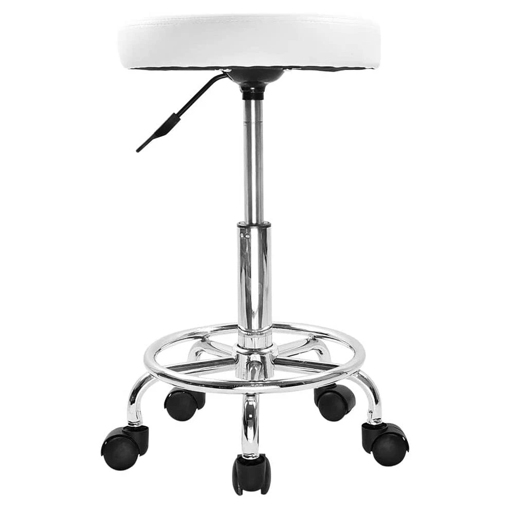DK-98016 | Leather Round Rolling Stool With Foot Rest | Swivel Height Adjustment 7 DK-98016 | Leather Round Rolling Stool With Foot Rest | Swivel Height Adjustment - Image 7