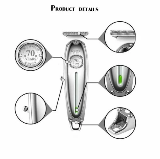 Metal Professional Hair Clipper | Electric Cordless Hair Trimmer | Kemei -salon wholesaler store metal professional hair clipper electric cordless hair trimmer kemei personal care kemei 846808