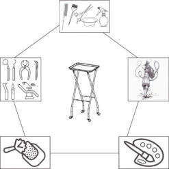 SF-001 | Professional Salon Folding Trolley/Tray/Cart On Wheels -salon wholesaler store sf 001 professional salon folding trolleytraycart on wheels hoists cranes trolleys ssw 384184