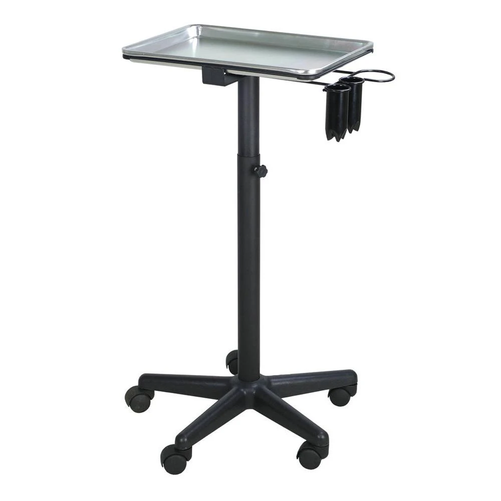 T-011B | Professional Aluminum Salon Rolling Utility Tray 1 T-011B | Professional Aluminum Salon Rolling Utility Tray