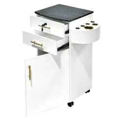 T110W | Trolley | White Beautiful Marble Top -salon wholesaler store t110w trolley trolley ssw 936357